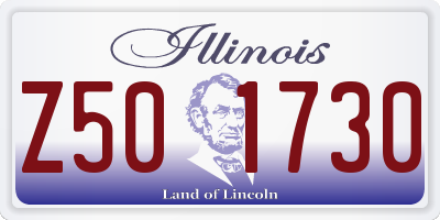 IL license plate Z501730