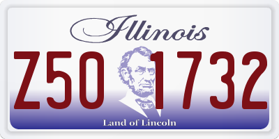 IL license plate Z501732
