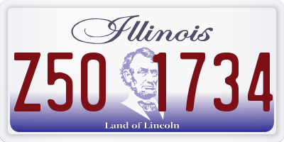 IL license plate Z501734
