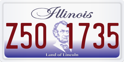 IL license plate Z501735