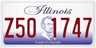 IL license plate Z501747