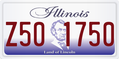 IL license plate Z501750