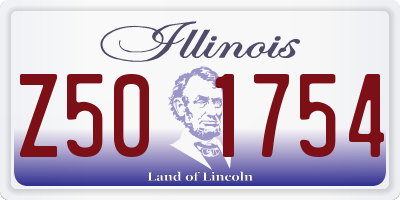 IL license plate Z501754