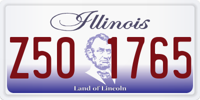 IL license plate Z501765