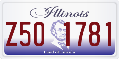 IL license plate Z501781