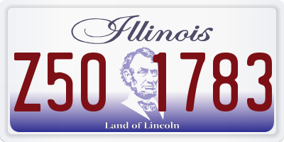 IL license plate Z501783