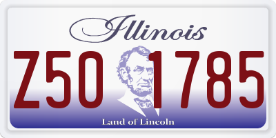IL license plate Z501785