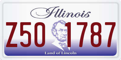 IL license plate Z501787