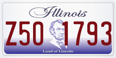 IL license plate Z501793