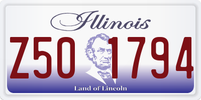 IL license plate Z501794