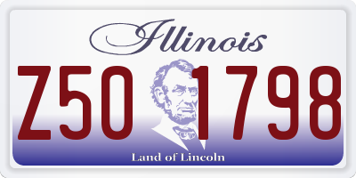 IL license plate Z501798