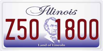 IL license plate Z501800