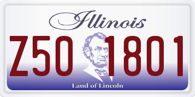 IL license plate Z501801
