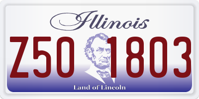 IL license plate Z501803