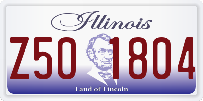 IL license plate Z501804