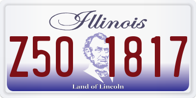 IL license plate Z501817