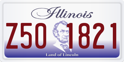 IL license plate Z501821