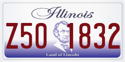 IL license plate Z501832