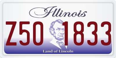 IL license plate Z501833
