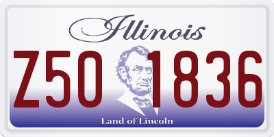 IL license plate Z501836