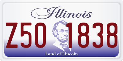 IL license plate Z501838