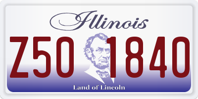 IL license plate Z501840