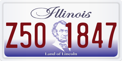 IL license plate Z501847