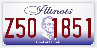 IL license plate Z501851