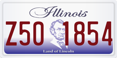 IL license plate Z501854