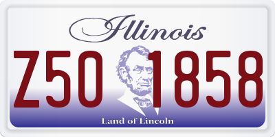 IL license plate Z501858