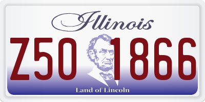 IL license plate Z501866