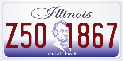 IL license plate Z501867