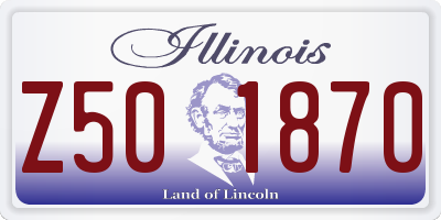 IL license plate Z501870