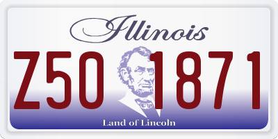 IL license plate Z501871