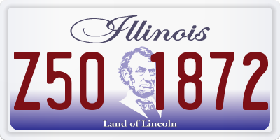 IL license plate Z501872