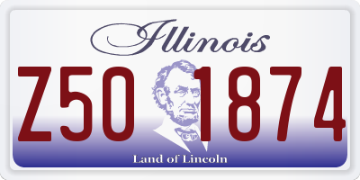 IL license plate Z501874