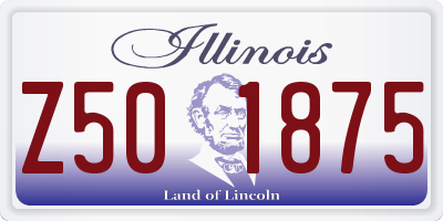 IL license plate Z501875