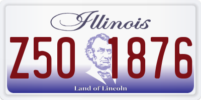 IL license plate Z501876