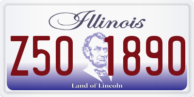 IL license plate Z501890