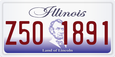 IL license plate Z501891