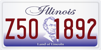 IL license plate Z501892