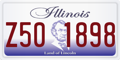 IL license plate Z501898