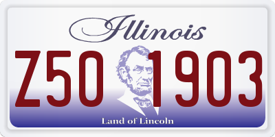 IL license plate Z501903