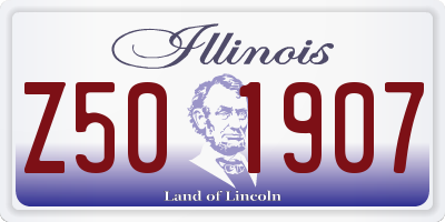 IL license plate Z501907