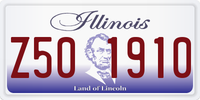 IL license plate Z501910