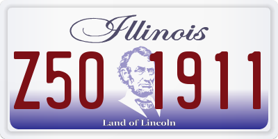 IL license plate Z501911
