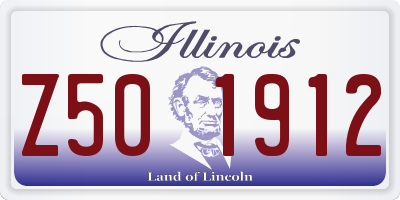 IL license plate Z501912