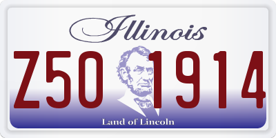 IL license plate Z501914