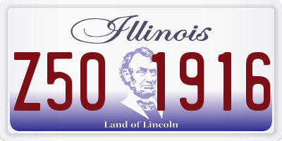 IL license plate Z501916