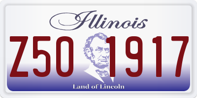 IL license plate Z501917